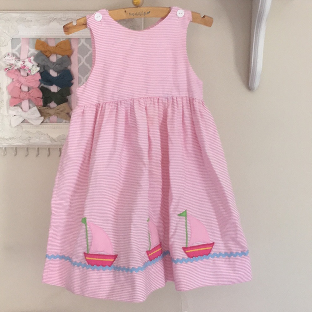 Preppy Pink Sailboat Dress